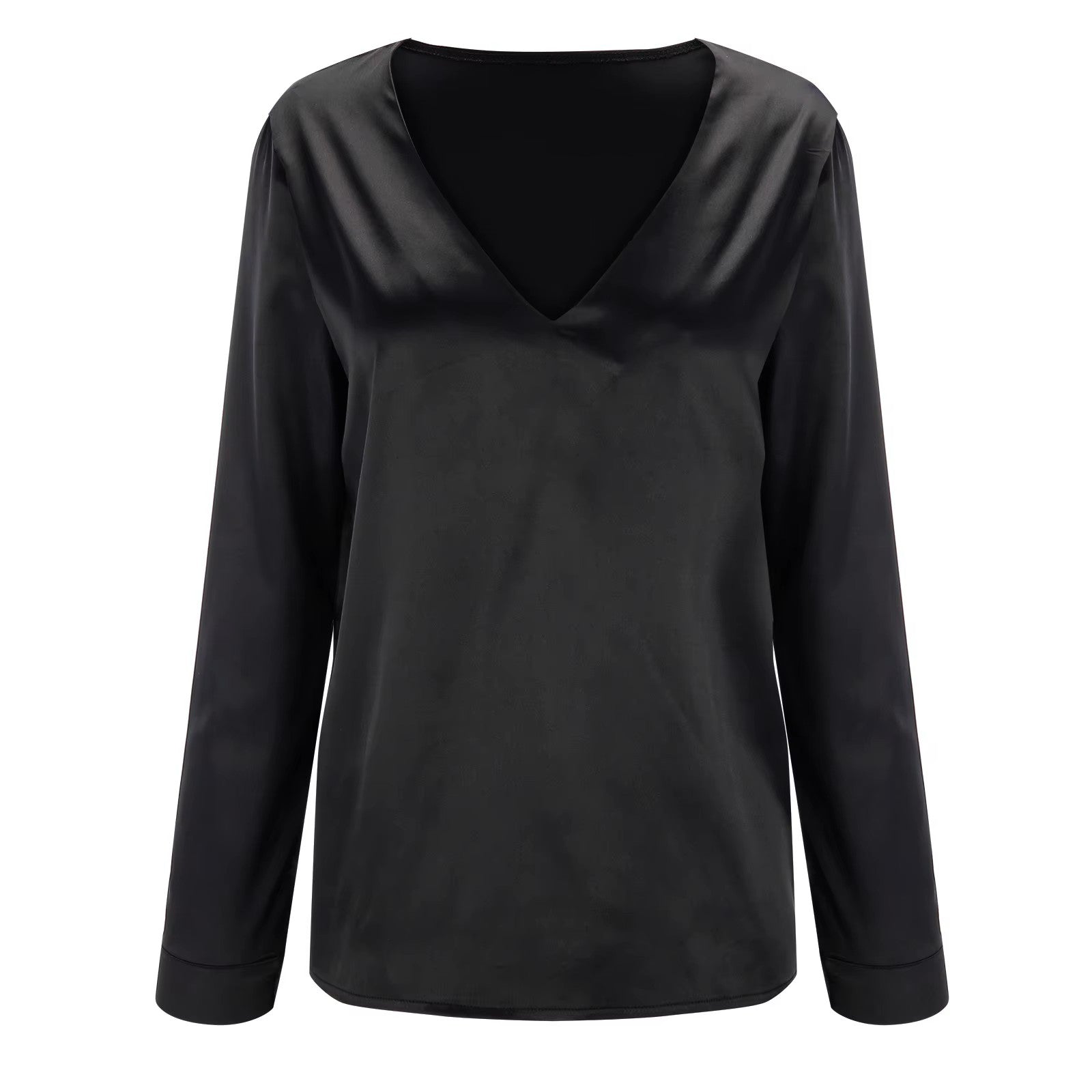 Elegant Women's Long Sleeve V Neck Blouse - Pexav