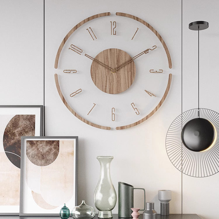 Scandinavian Style Wooden Wall Clock - WoodWave-Design No. 1-Nora Luxe