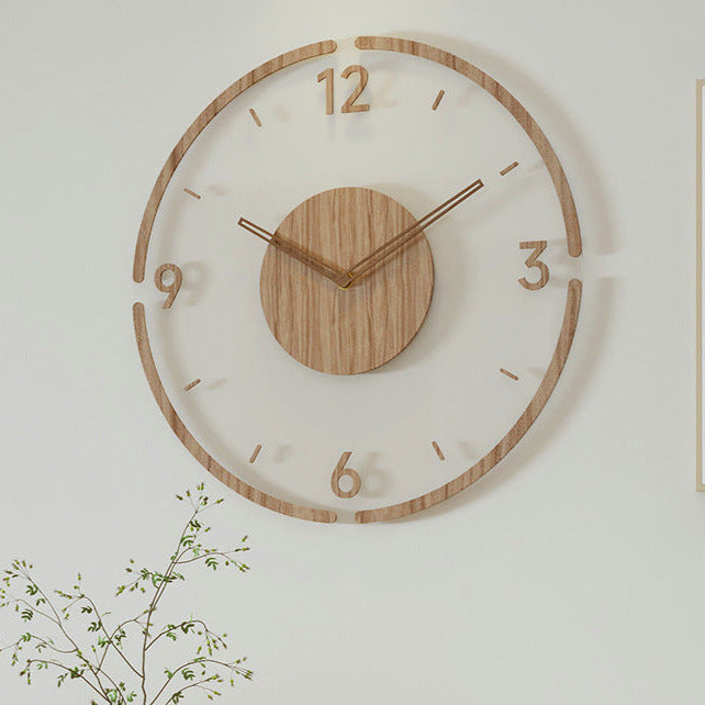 Rustic Wood Modern Wall Clock - Pexav