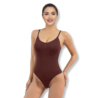 SculptEase Corrective Seamless Bodysuit String-Brown-S-The Livary