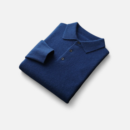 Men's Simple Long Sleeve Polo Shirt