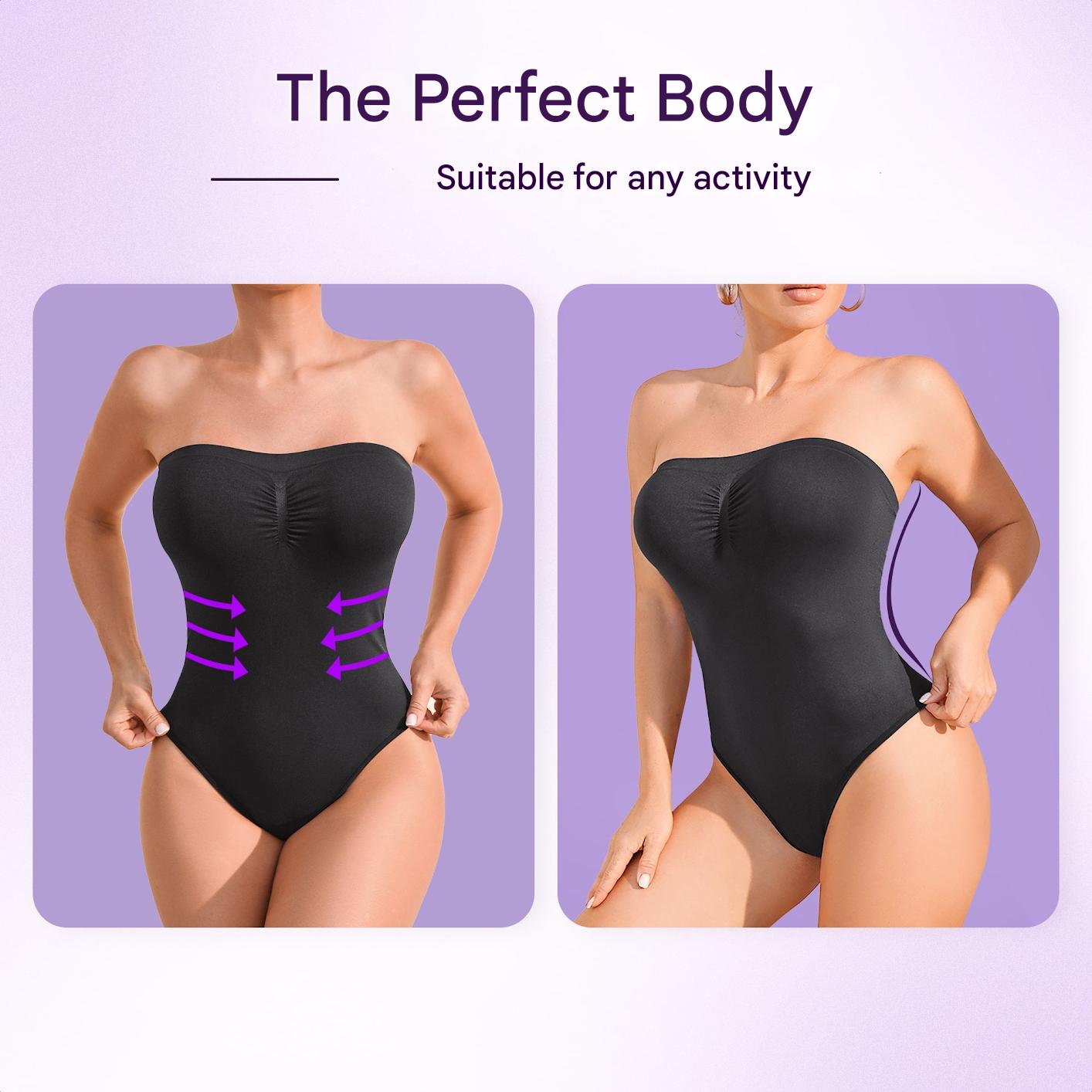 Seamless Strapless Shaping Bodysuit with Brief – Élise-S-State of Style