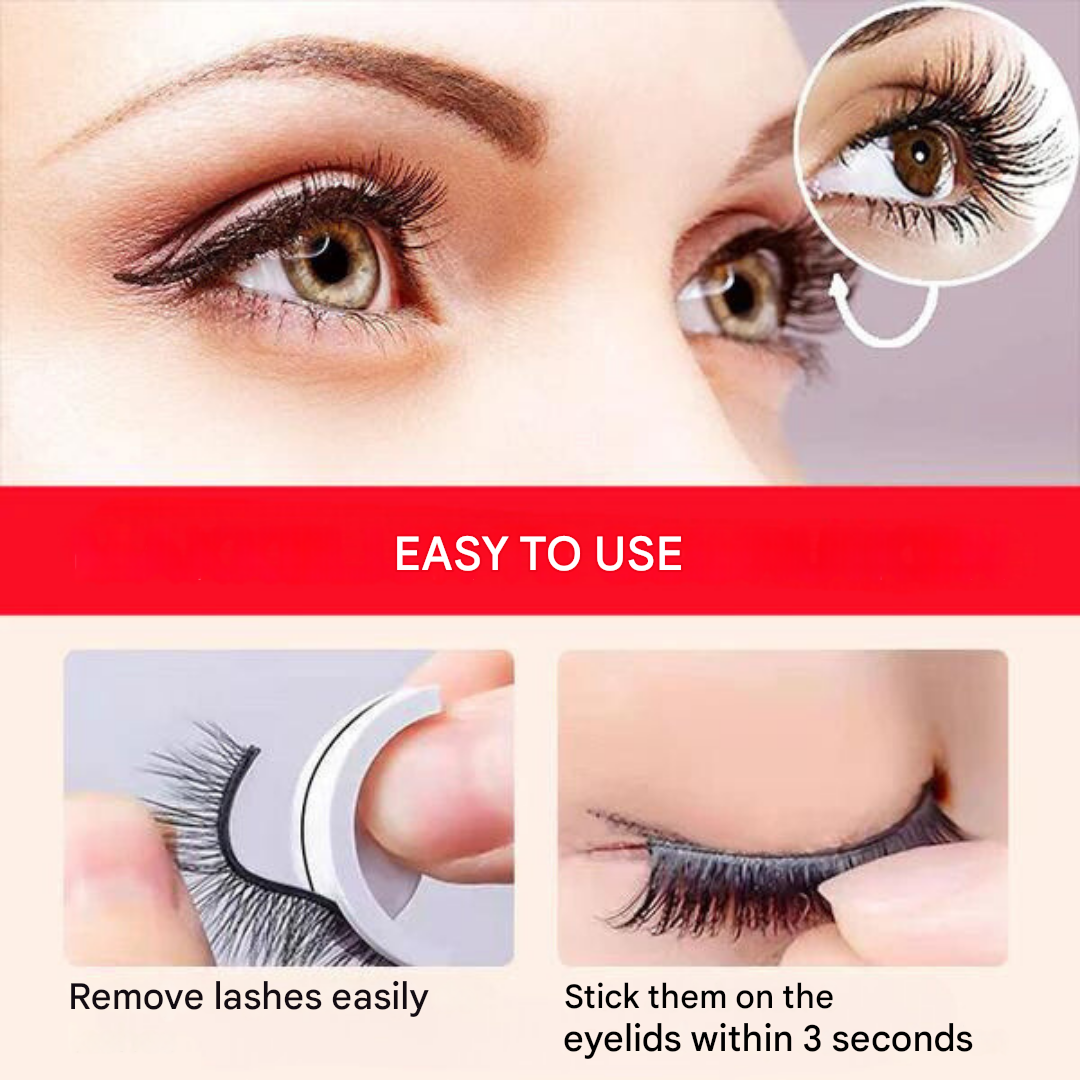 Self-Adhesive Eyelashes - LuxeLash-1 pair-Natural-Nora Luxe