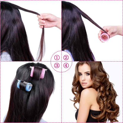 Self-adhesive Hair Rollers Set – Multicolored Curling Pins-Multicolored A-Nora Luxe