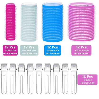 Self-adhesive Hair Rollers Set – Multicolored Curling Pins-Multicolored A-Nora Luxe