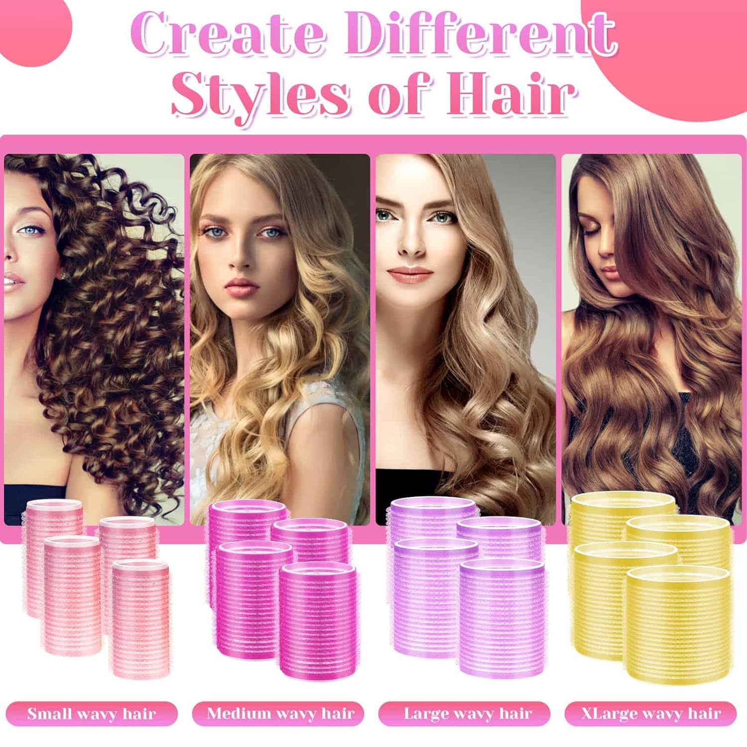 Self-adhesive Hair Rollers Set – Multicolored Curling Pins-Multicolored A-Nora Luxe