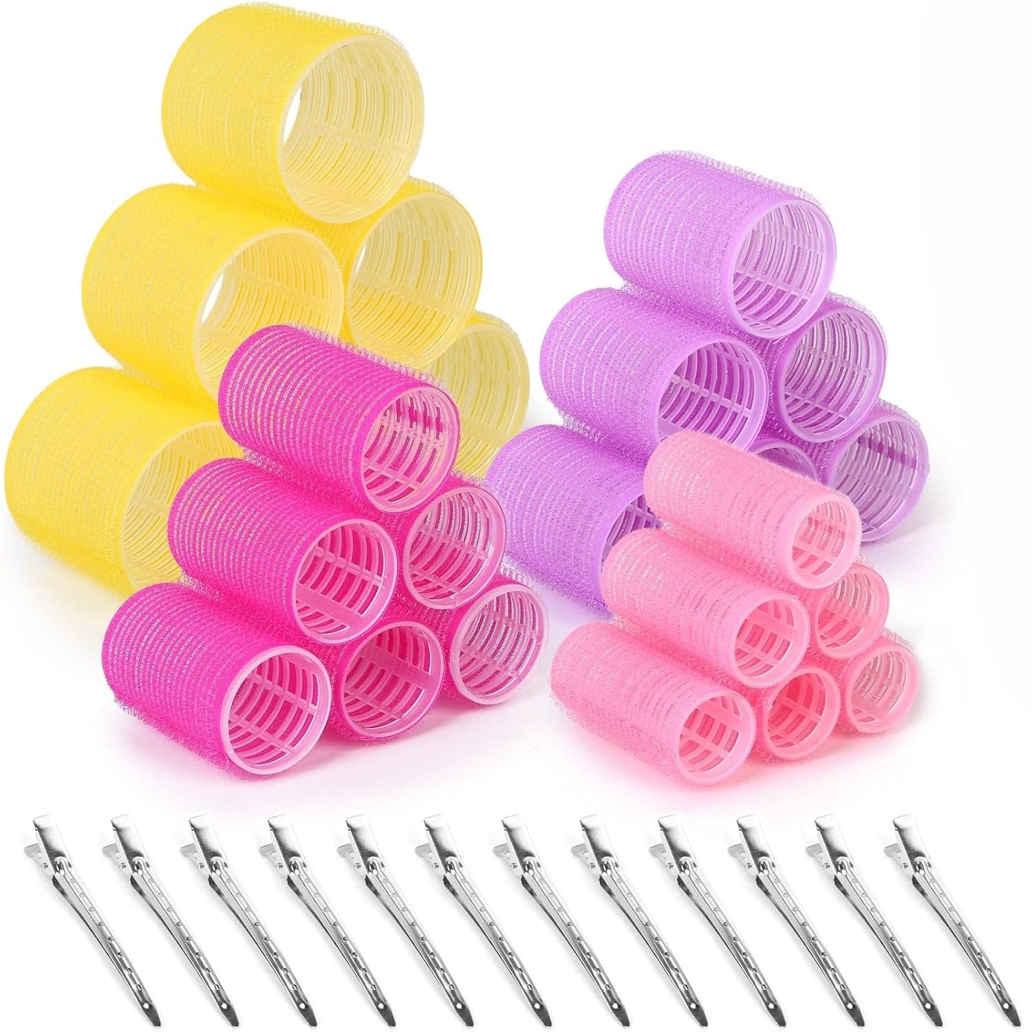 Self-adhesive Hair Rollers Set – Multicolored Curling Pins-Multicolored B-Nora Luxe