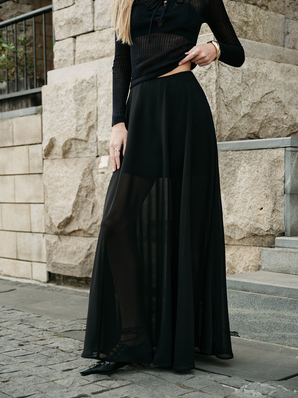 Lightweight Flowy Chiffon Skirt