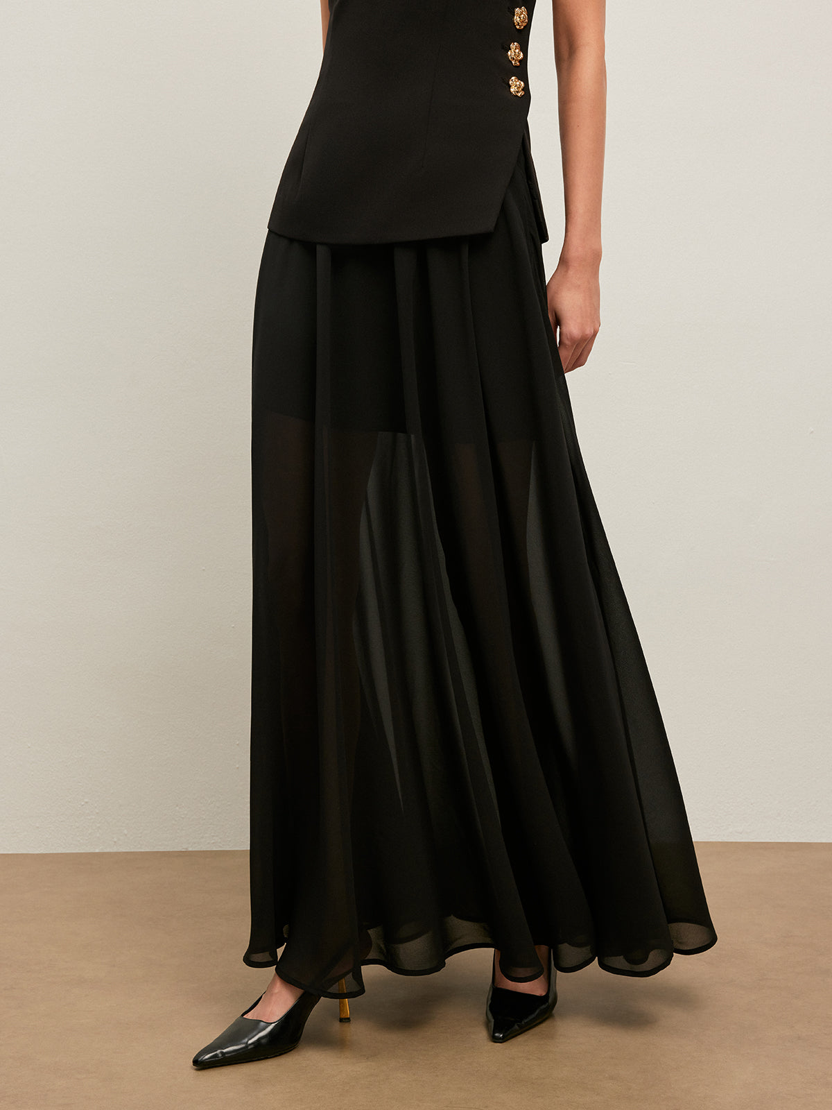 Lightweight Flowy Chiffon Skirt