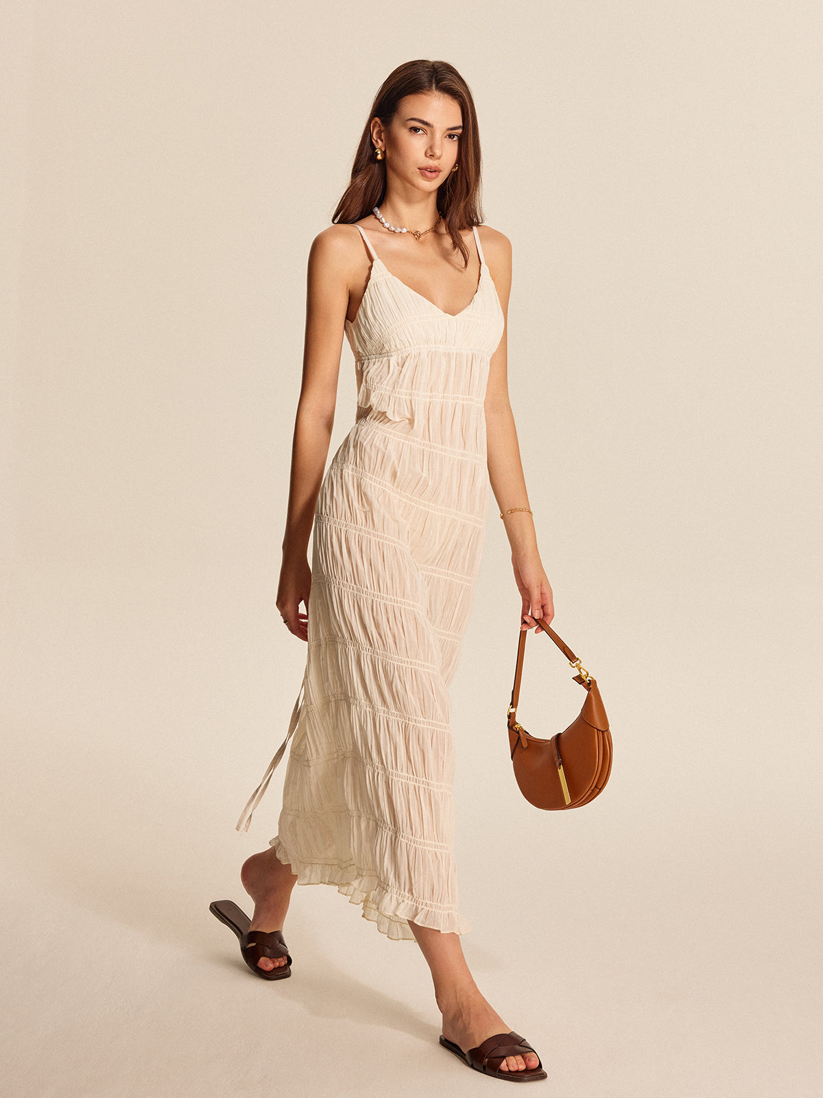 Lightweight Flowy Strap Dress - Pexav
