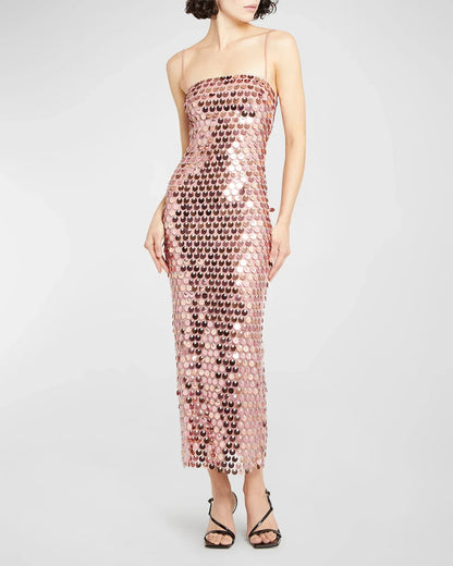 Sequin dress for a Sparkling Evening Look - Amira-Champagne-S-The Livary