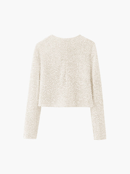 Glittering Soft Bow Knot Embellished Jacket