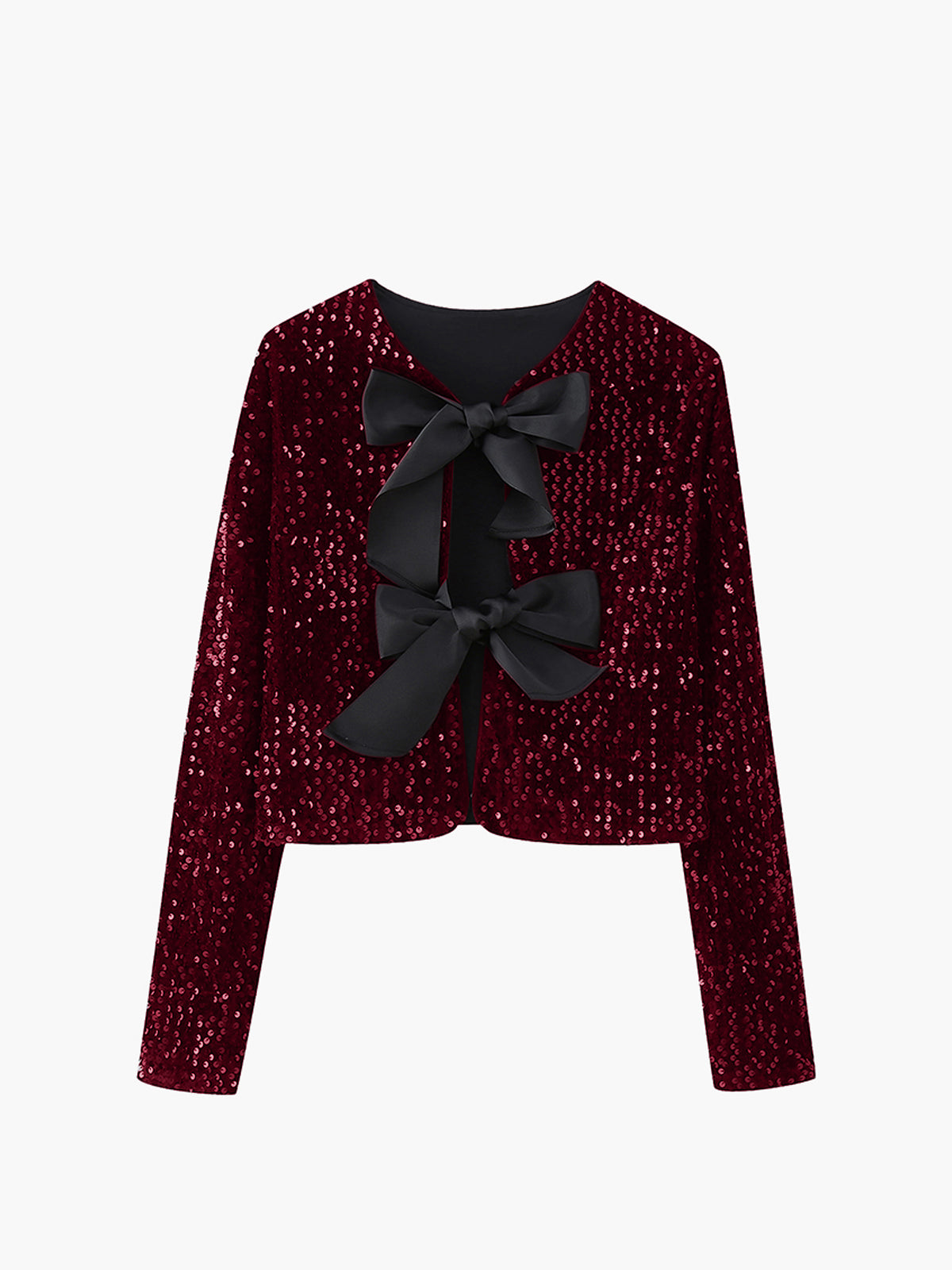 Glittering Soft Bow Knot Embellished Jacket