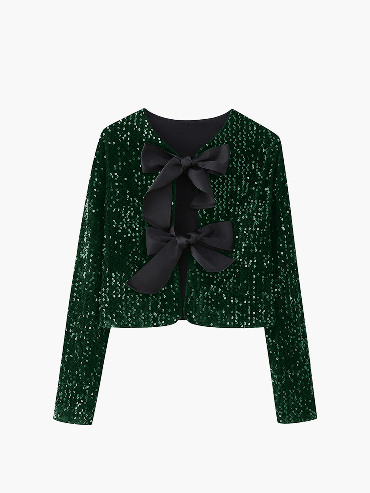 Glittering Soft Bow Knot Embellished Jacket