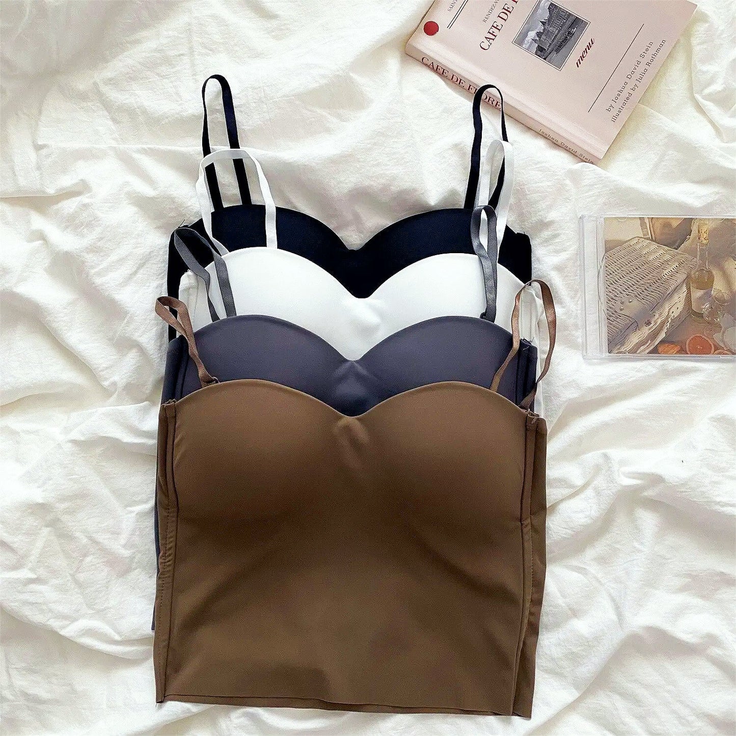 Comfortable 4 Pack Tank Tops with Built-in Bras - Pexav