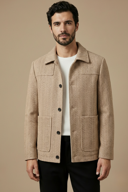 Classic Fit Men's Button Down Jacket - Olytrend