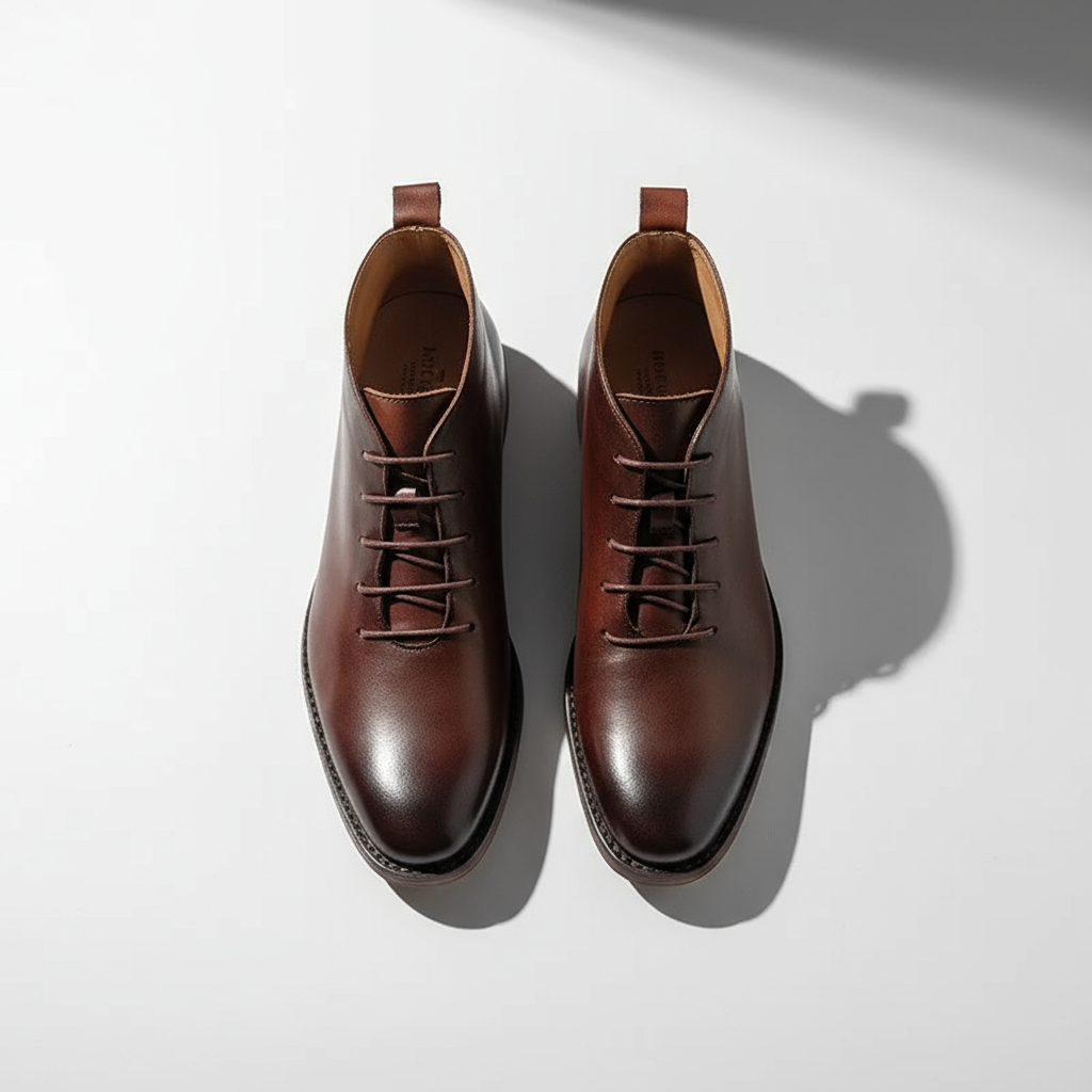 Men's Classic Leather Ankle Boots - Olytrend