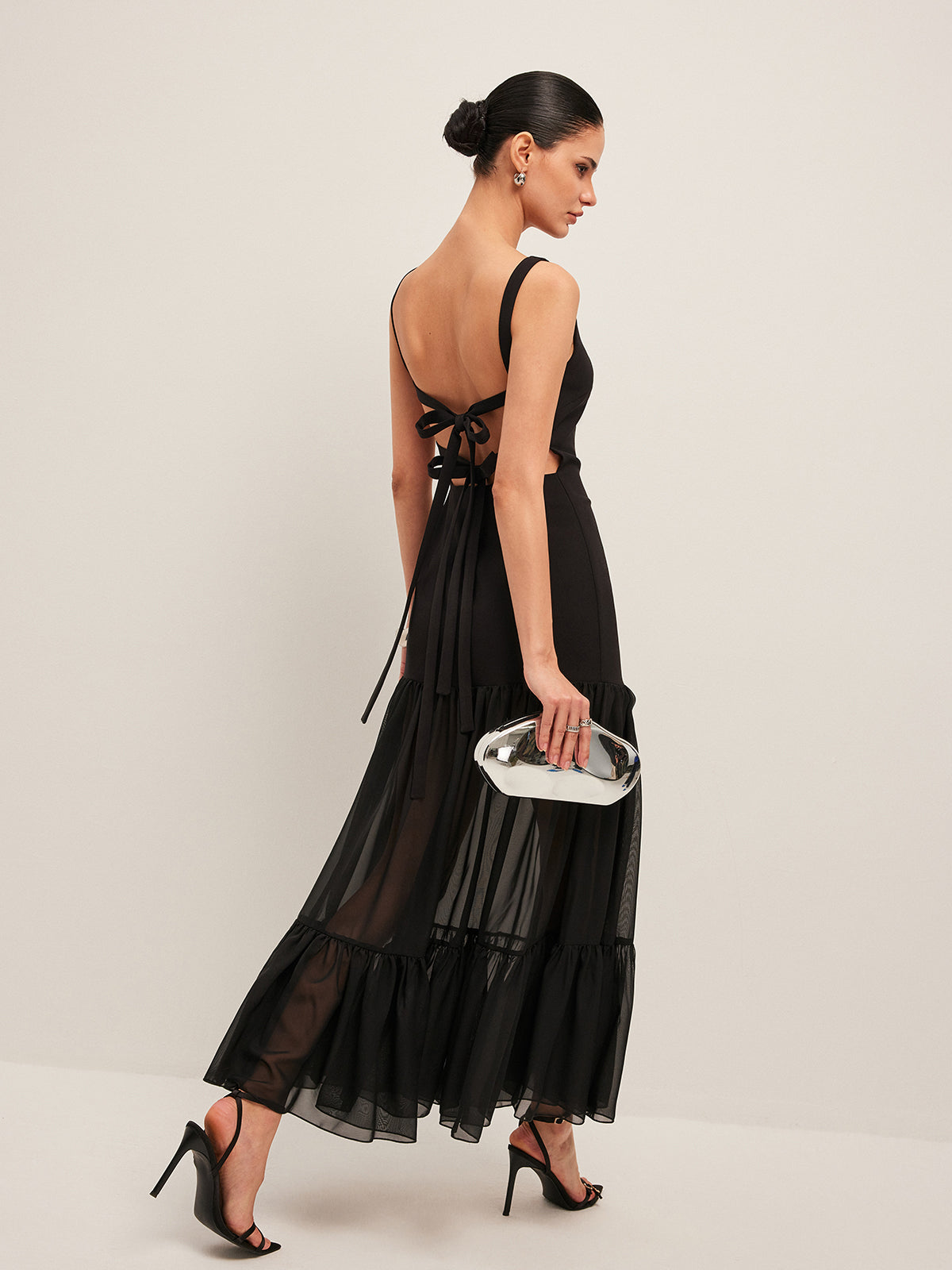 Flowy Ruffle Trim V-Neck Summer Dress
