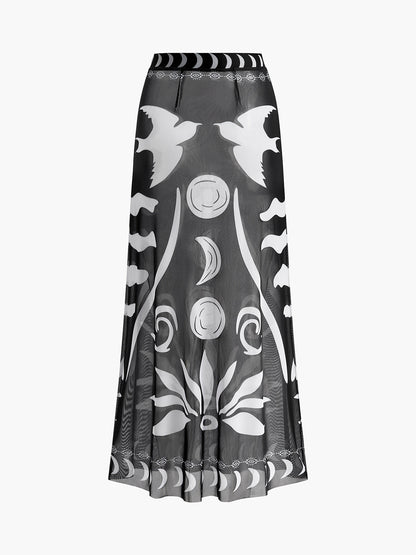 Lightweight Floral Beach Cover Up Skirt