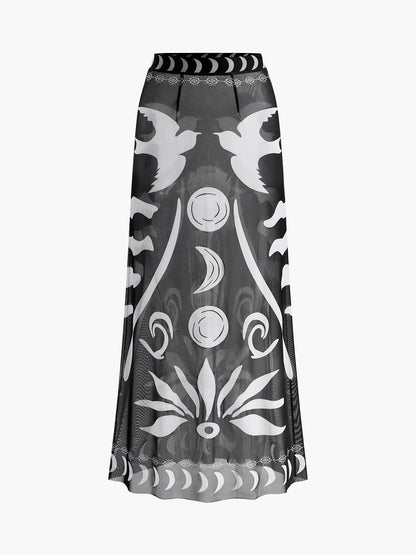 Lightweight Floral Beach Cover Up Skirt - Pexav
