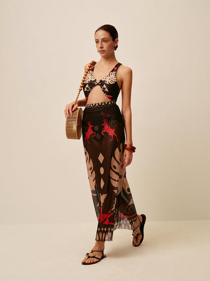 Lightweight Floral Beach Skirt