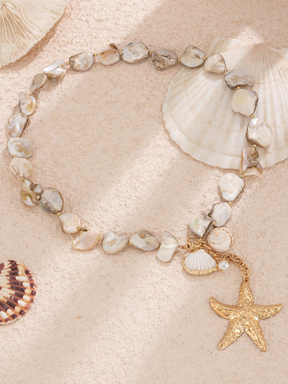 Ocean Inspired Pearl Shell Necklace
