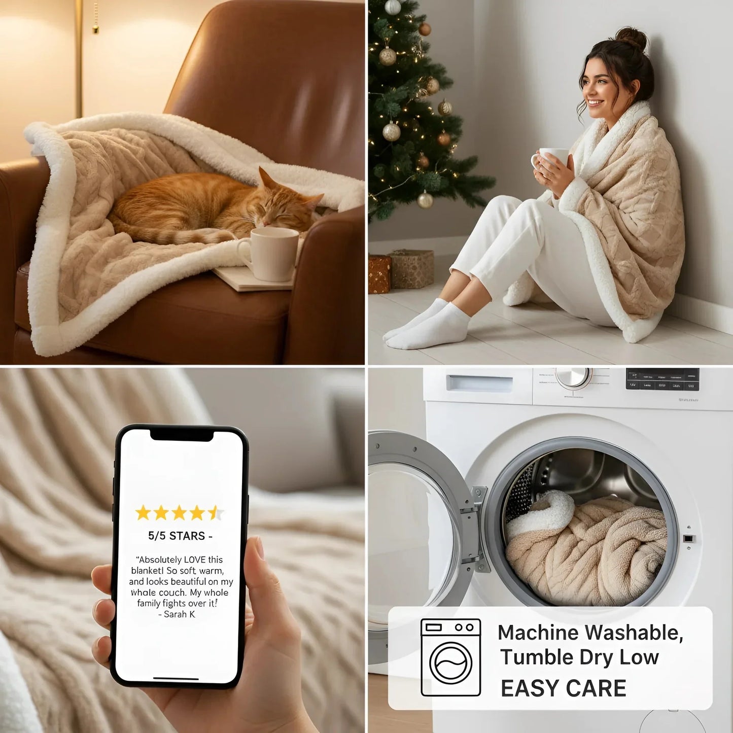 Contemporary Sherpa Fleece Throw Blanket