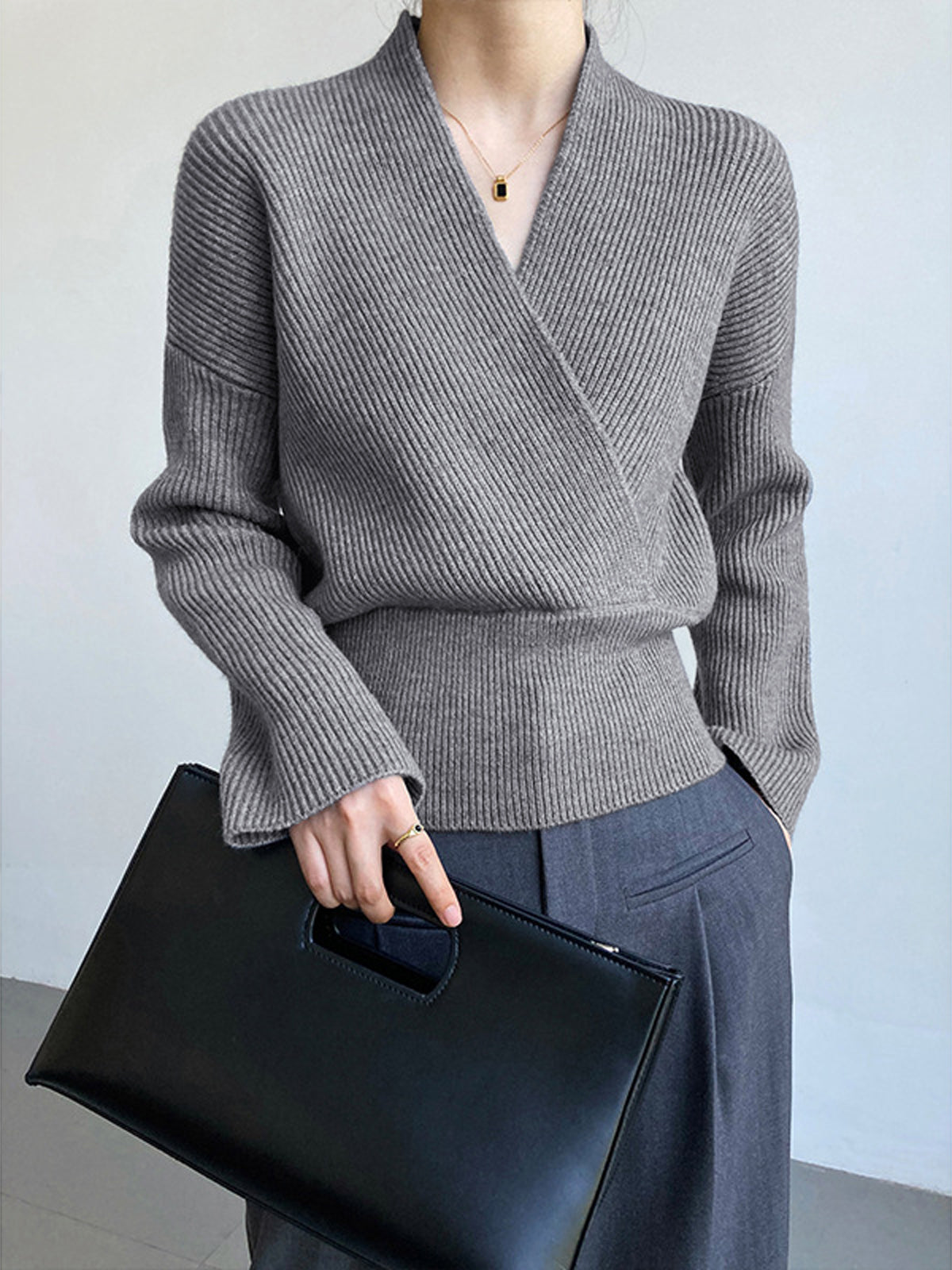 Easy Wear Cozy Wrap Sweater - Pexav