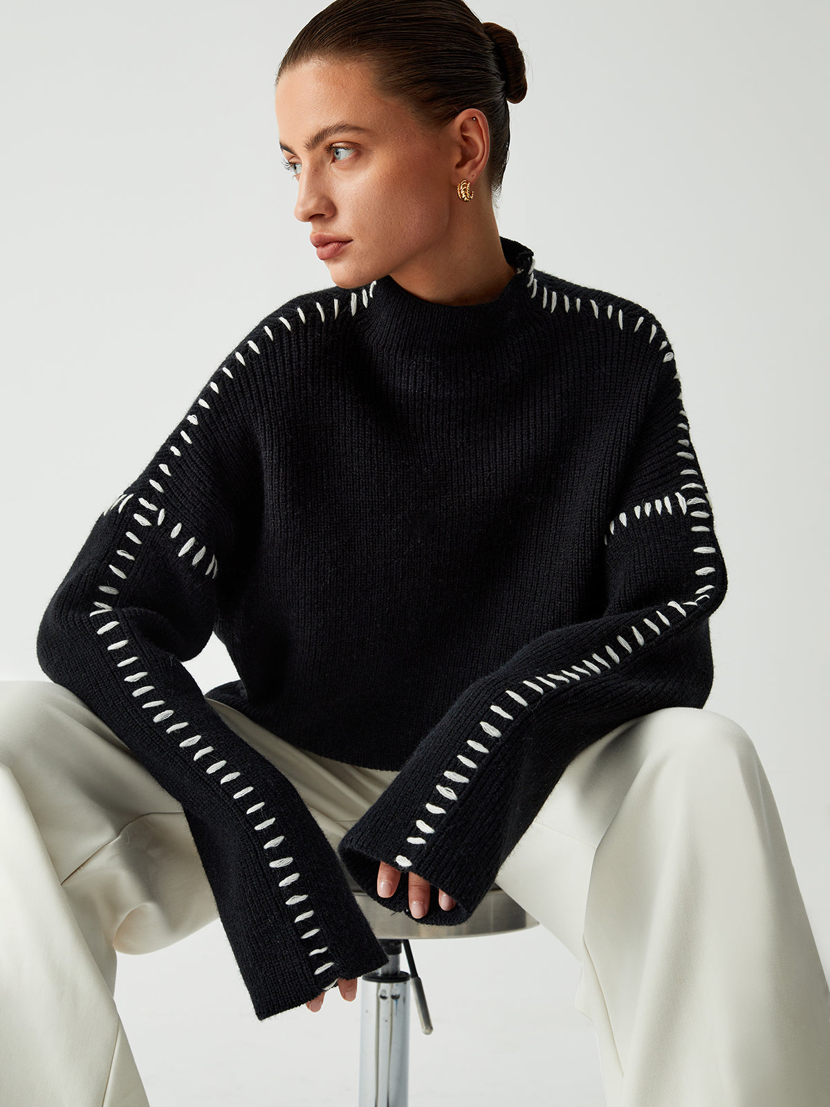 Comfortable Loose Fit Crew Neck Sweater