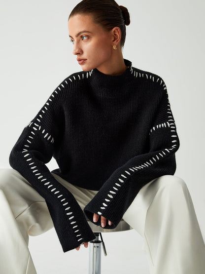 Comfortable Loose Fit Crew Neck Sweater