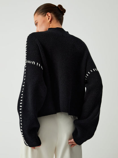 Comfortable Loose Fit Crew Neck Sweater