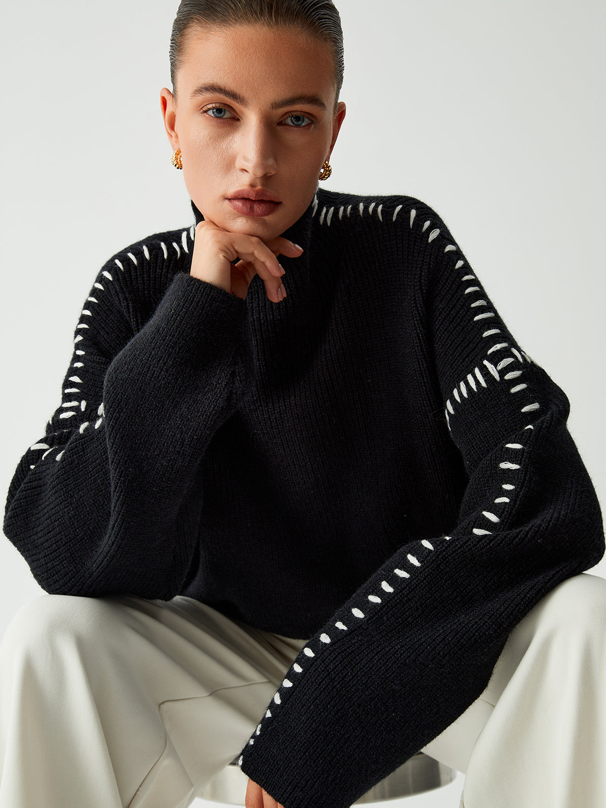 Comfortable Loose Fit Crew Neck Sweater