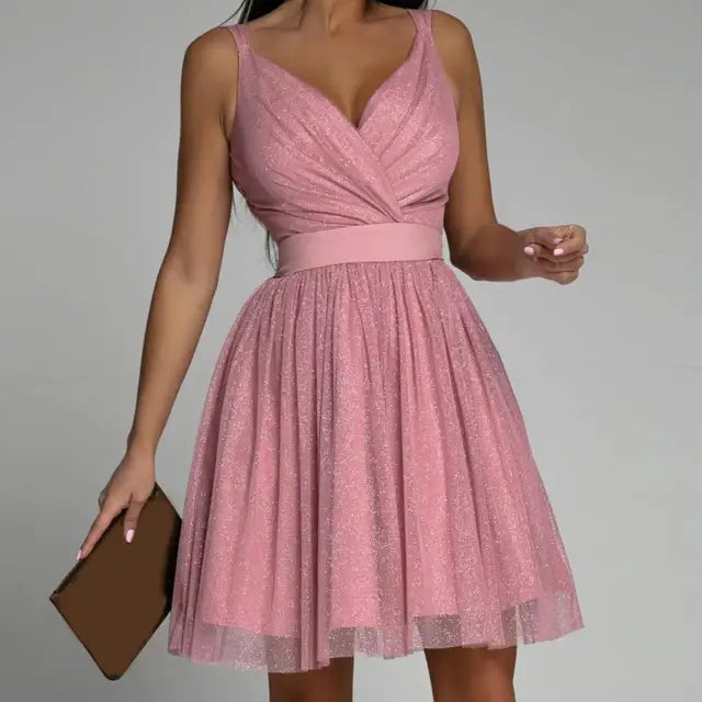 Glittering Sequin Evening Dress - Pexav