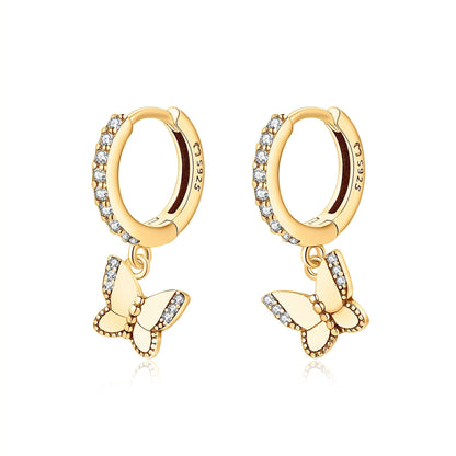 Shining Butterfly Earrings - Lyrielle-Gold-Nora Luxe