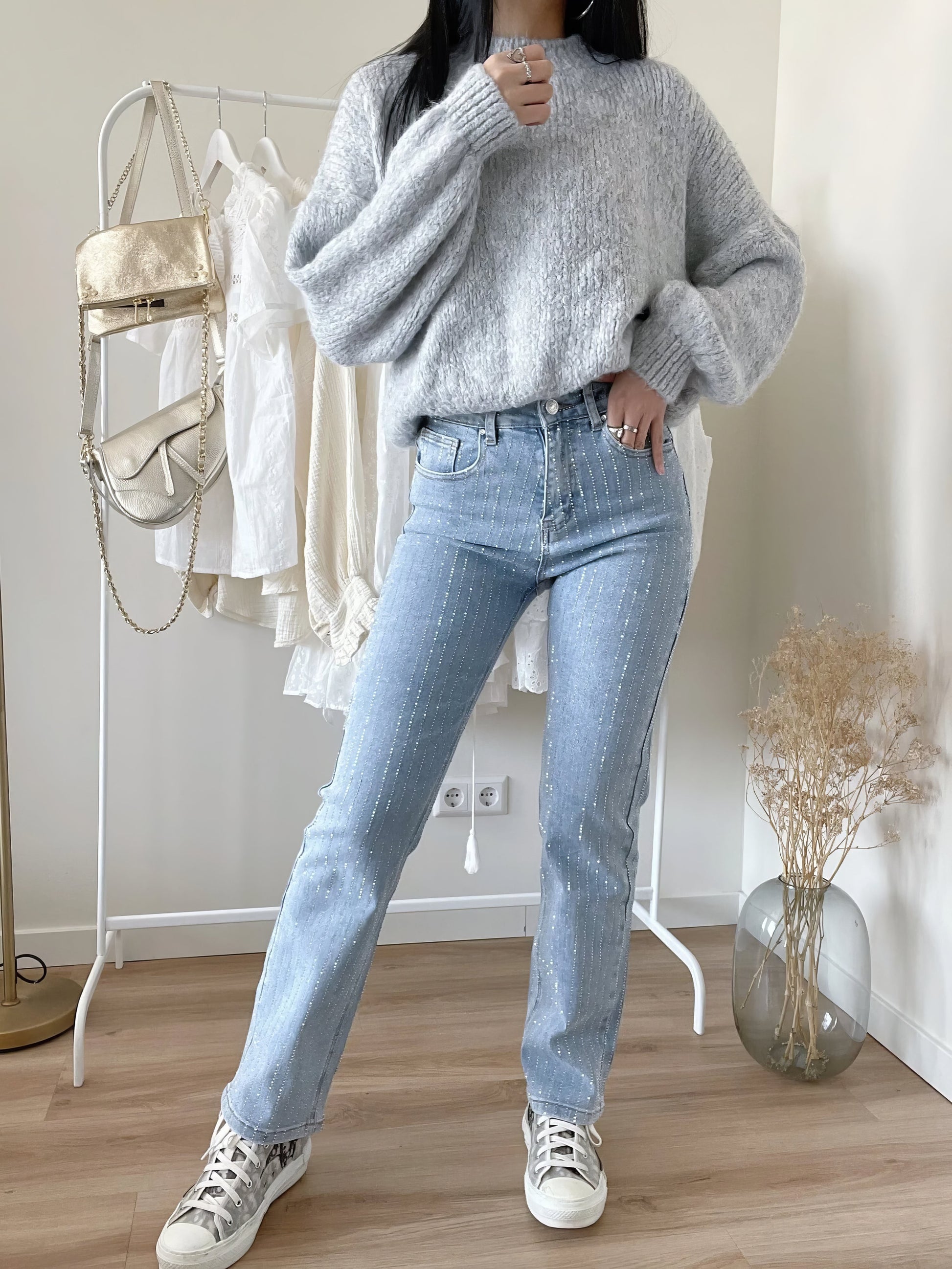 Fashionable Blue Skinny Jeans - Pexav
