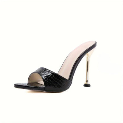 Luxury Crocodile Pattern High Heels