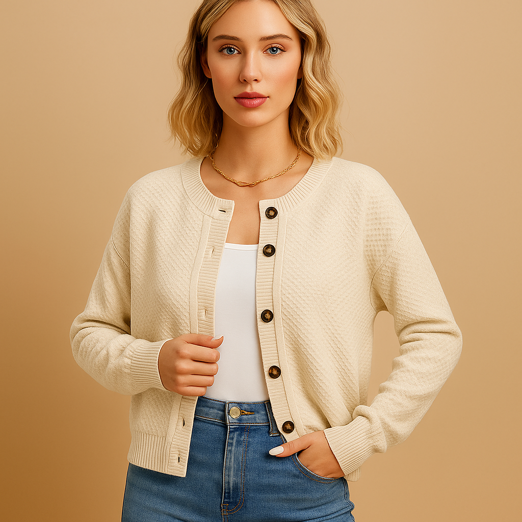 Women's Classic Button Front Sweater Cardigan - Nocini