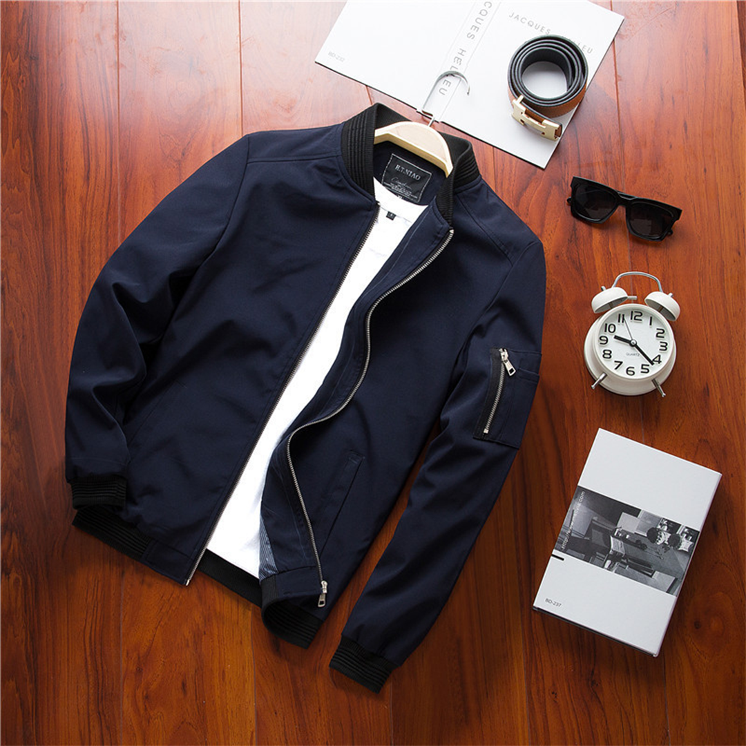 Short Summer Jacket for Men - Orion-Olive green-M-Nora Luxe