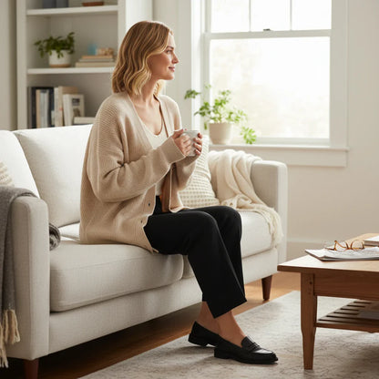 Cozy Large Knitted Women's Cardigan Sweater