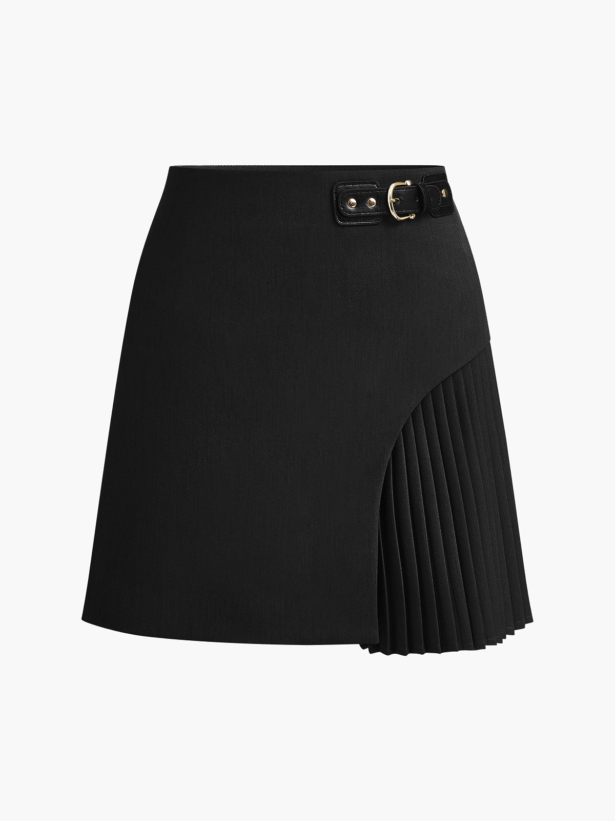 Flowy Waist Buckle Midi Skirt