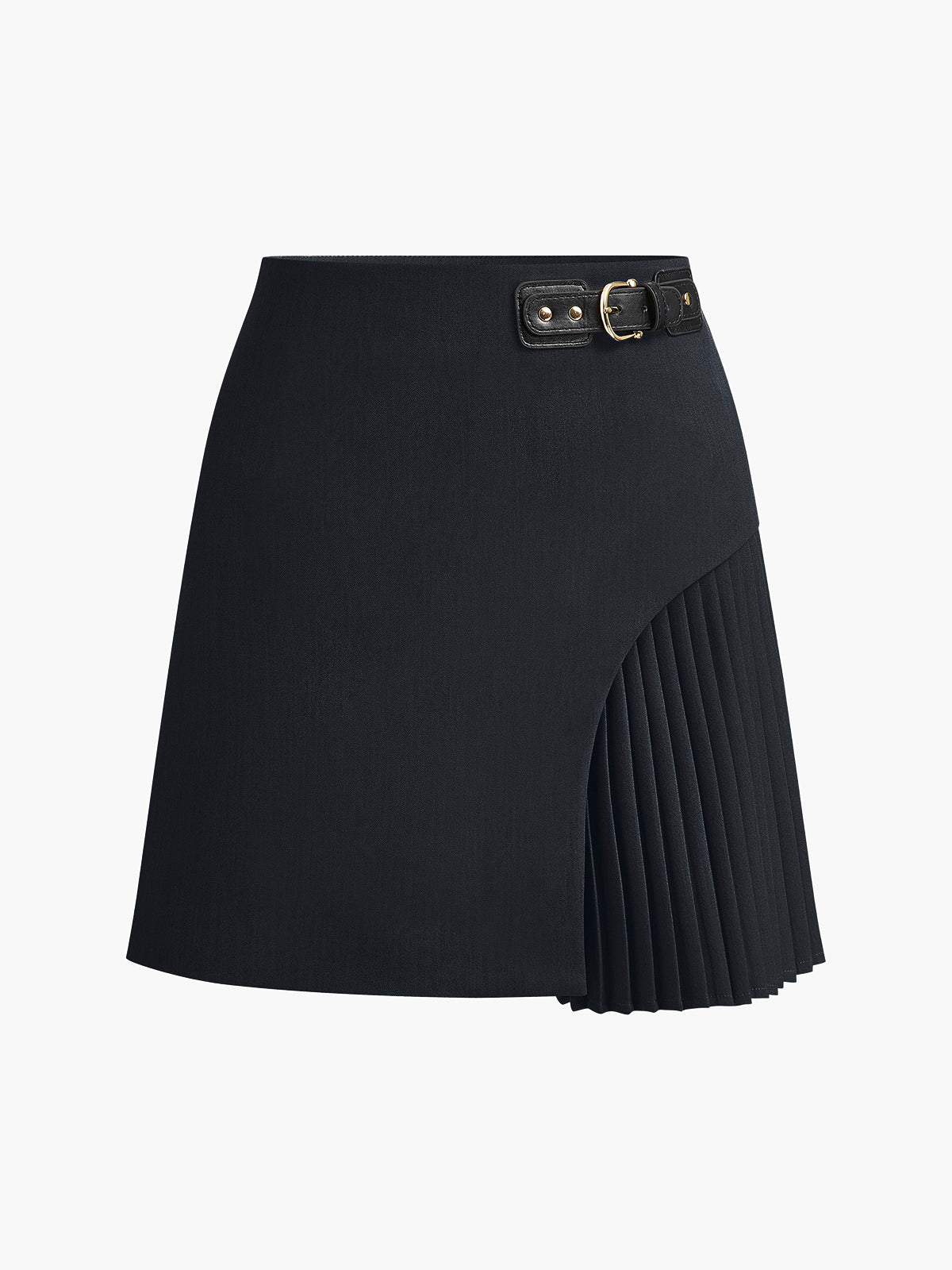 Flowy Waist Buckle Midi Skirt
