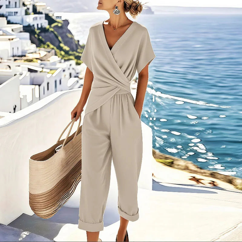 Chic Ladies' 2 Piece Wrap Around Top Set - Olytrend