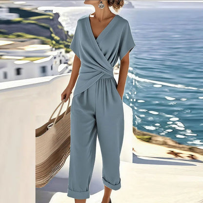 Image of Sienna | Women's Wrap Top Two-Piece Set