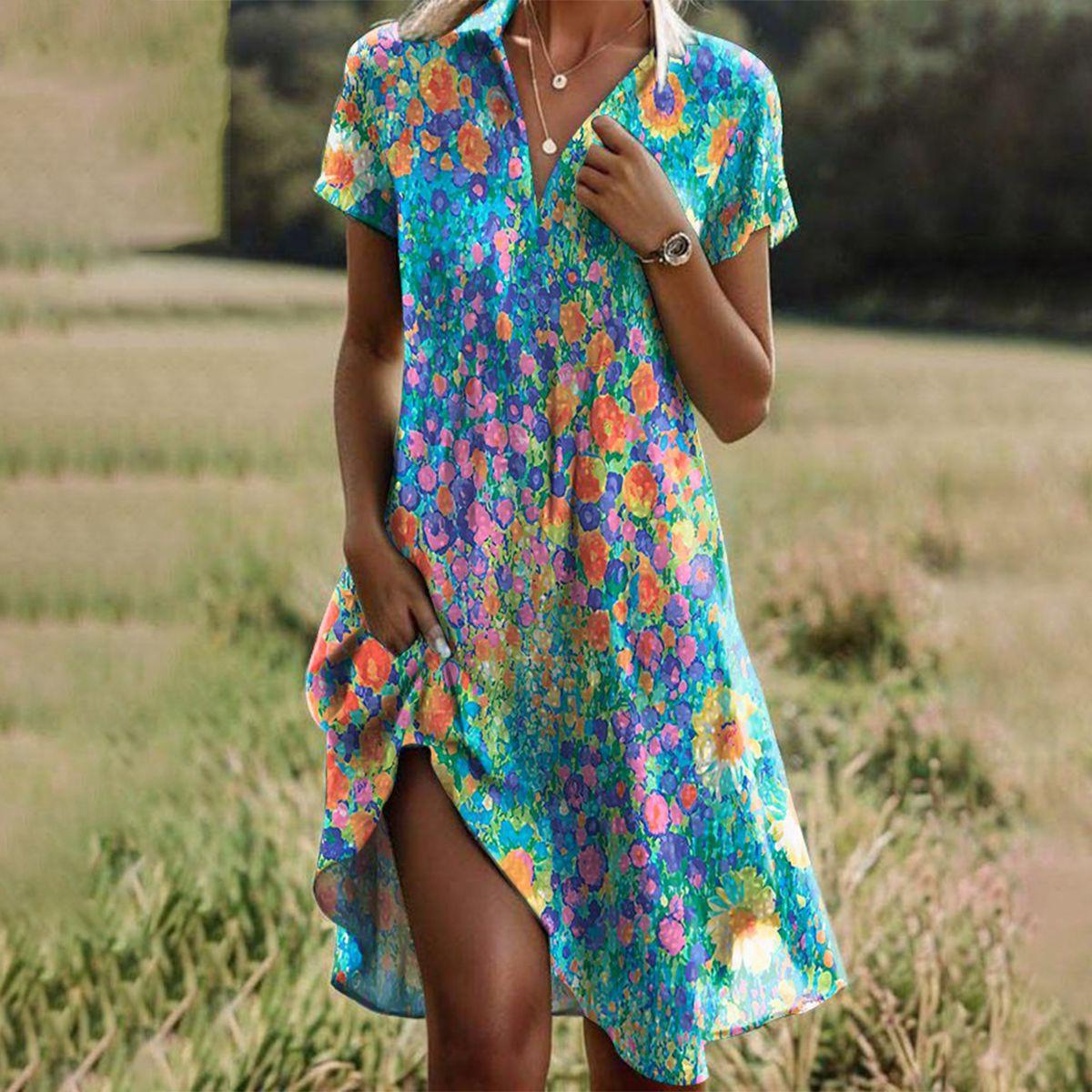 Trendy Floral Women's Summer Dress - Olytrend