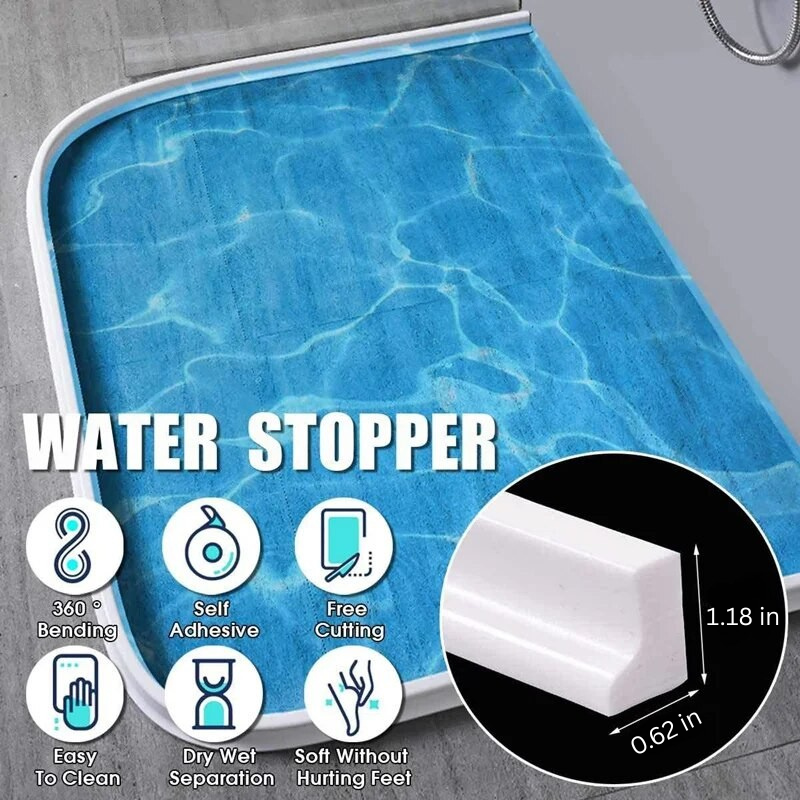 Silicon Shower Barrier - DryGuard-White-39.37 inches-Nora Luxe
