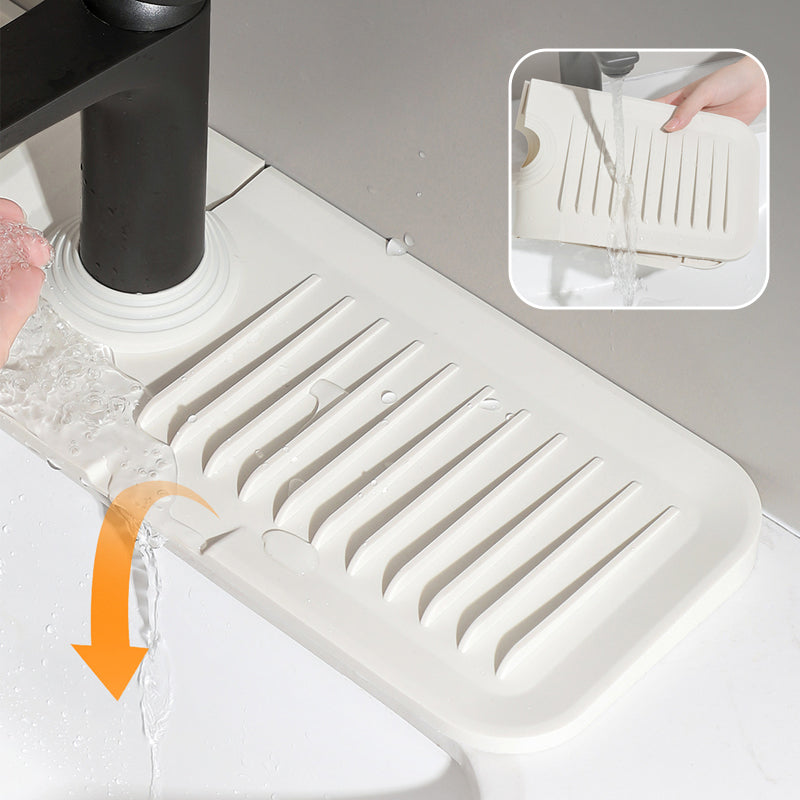 Silicone Draining Mat with Self-Drainage – DripGuard-White-Small-Nora Luxe