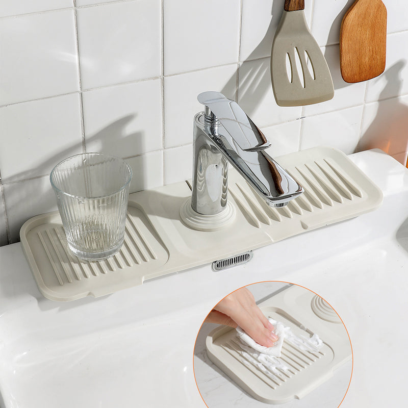 Silicone Draining Mat with Self-Drainage – DripGuard-White-Small-Nora Luxe