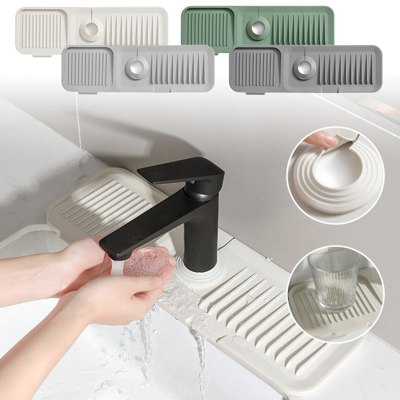 Silicone Draining Mat with Self-Drainage – DripGuard-White-Small-Nora Luxe