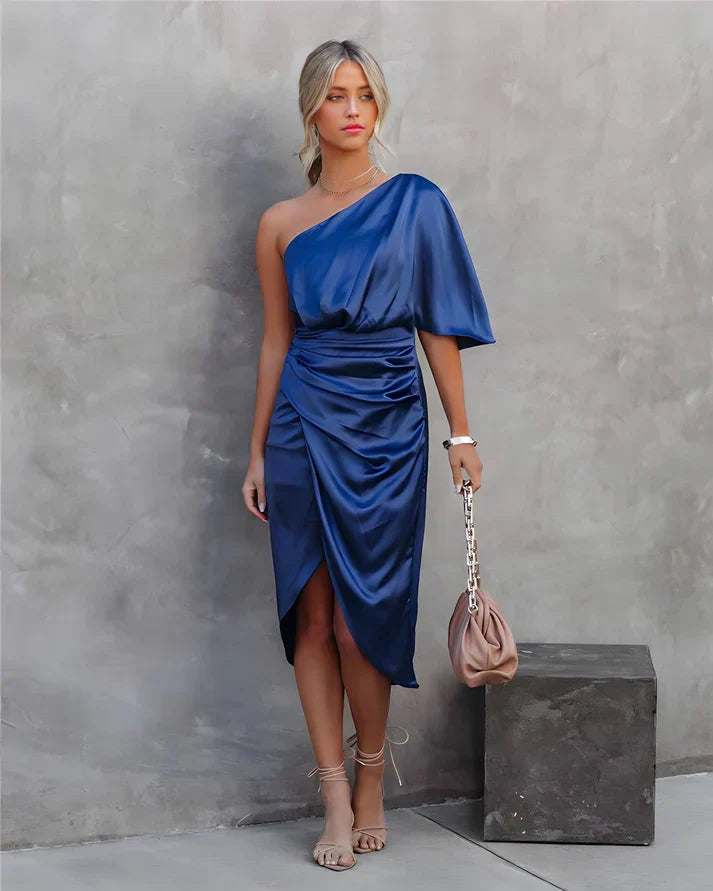 Silk Evening Dress - Seraphina-XS-Blue-Nora Luxe
