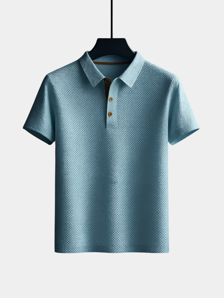 Men's Casual Short Sleeve Patterned Polo Shirt - Olytrend